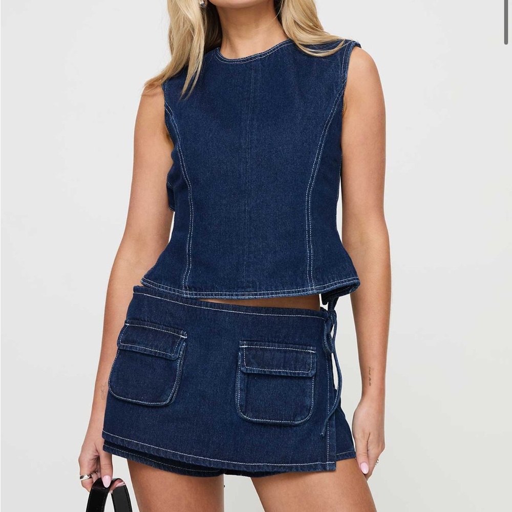 REVOLVE Dark Blue Denim Set